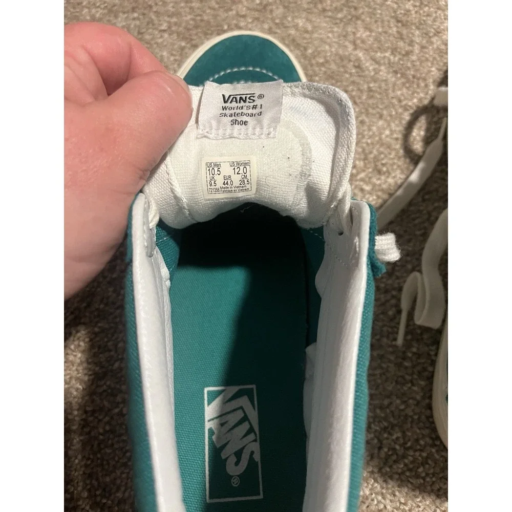 Sz Mens 10.5 Women‎ 12 VANS MIDs Teal SK-8 Reissue Suede Hi Top Skater Sneaker